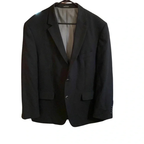 Pronto Uomo Black Wool Blend Suit Jacket Size 48R - Picture 3 of 8